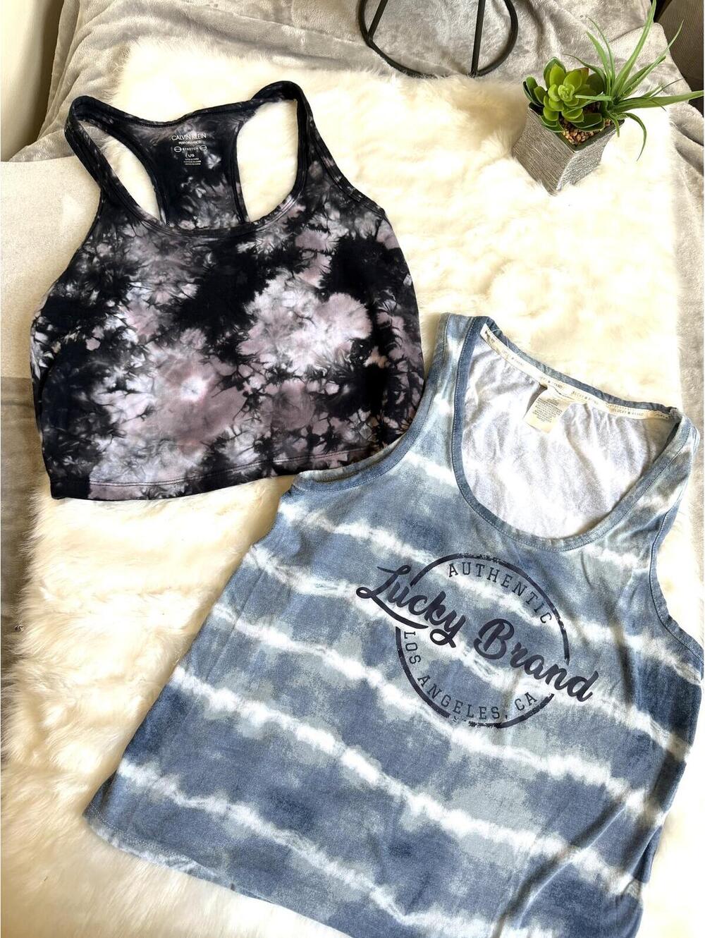 2 Tank Tops Lucky Brand Tie-Dye and Calvin Klein Sport